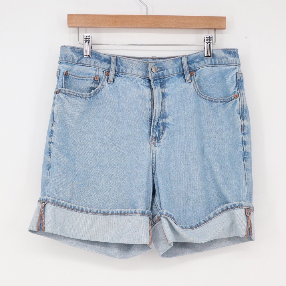 American Eagle Jean Shorts Womens 8 Strigid Mom Light Blue Cuffed Excellent